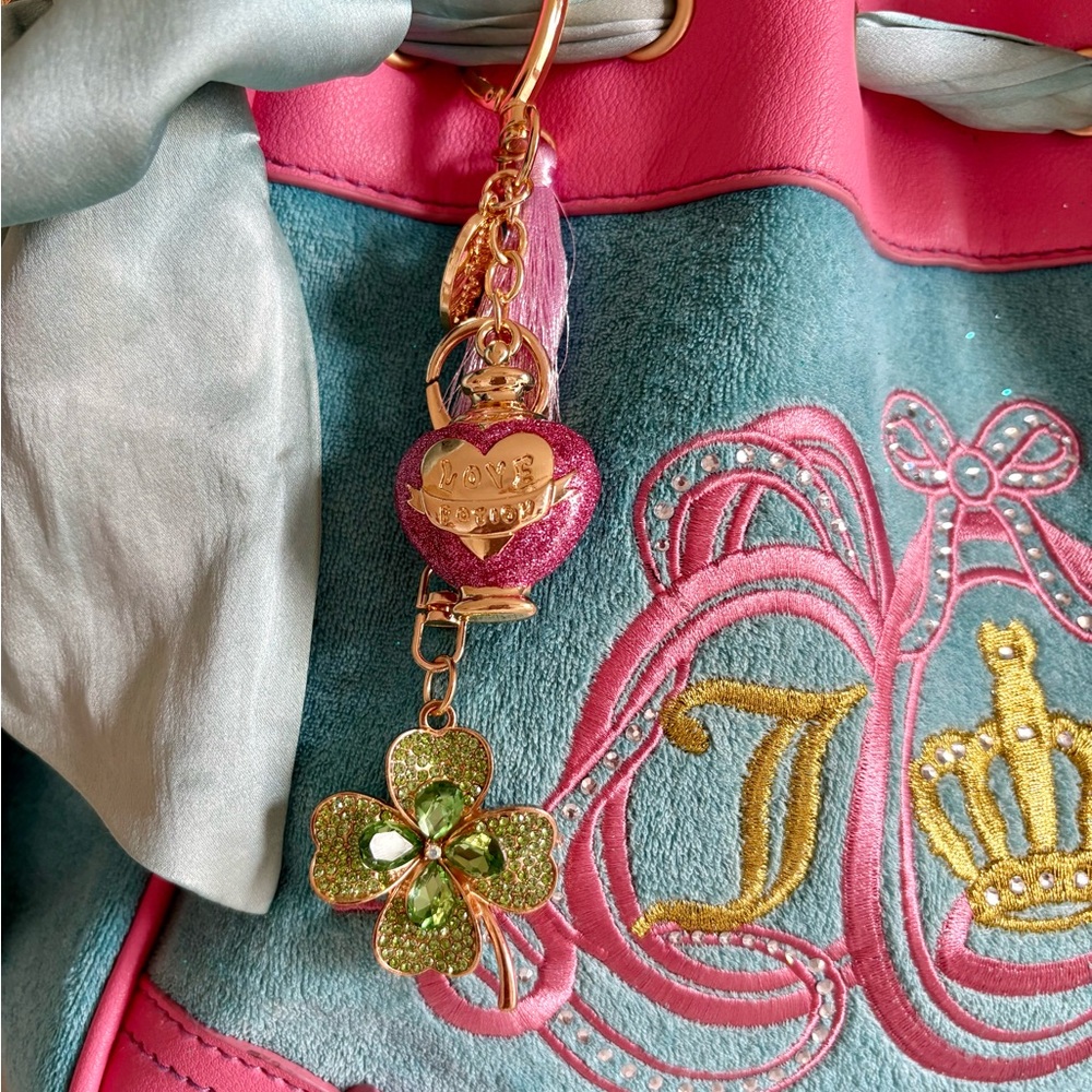 Juicy Couture Pink and Teal Shoulder Bag - Picture 3 of 9